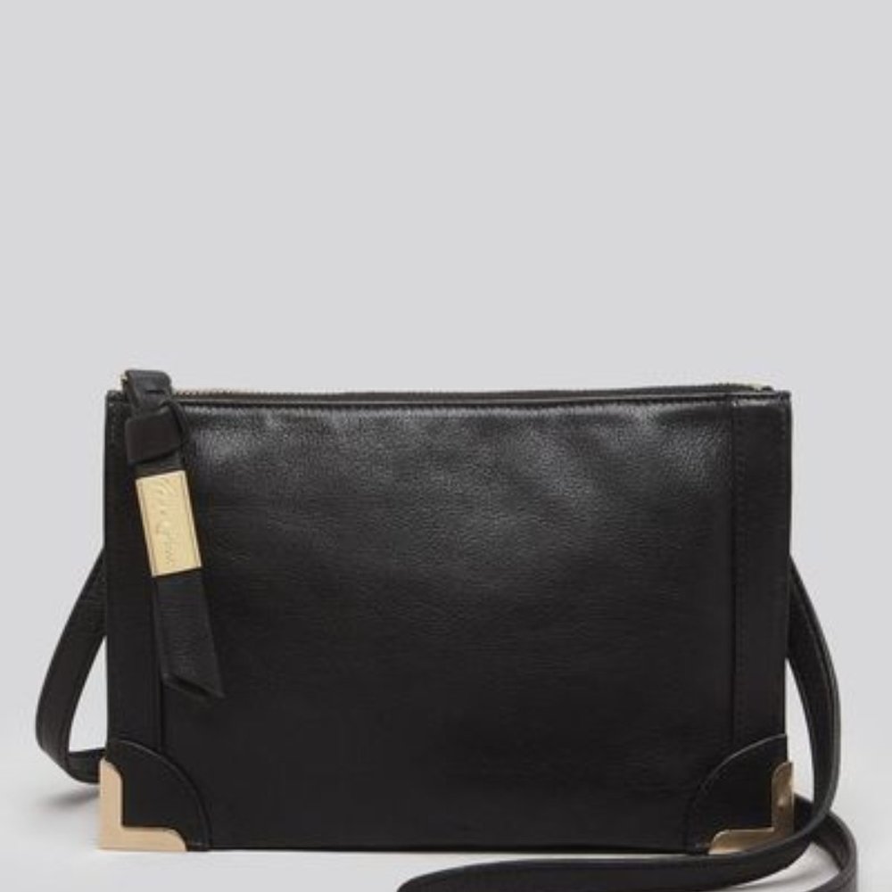 Corina + Foley Black Leather Frame Crossbody Bag M